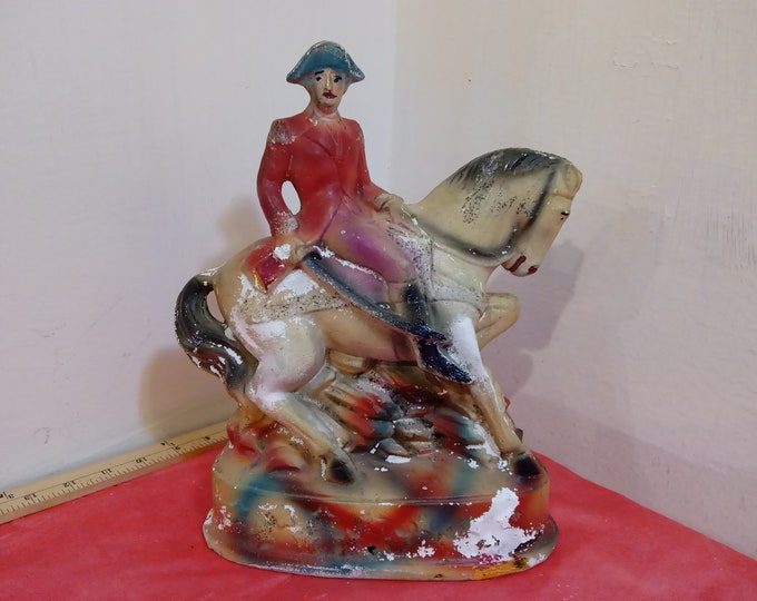 Vintage Chalkware Figure, Chalkware George Washington on a Horse, 1932#