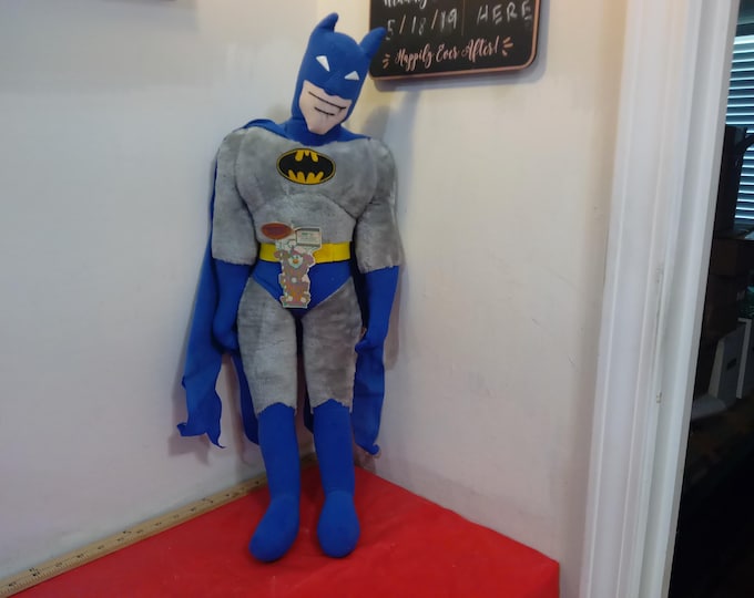 Vintage Stuffed Doll, Fabric DC Comics "Batman" Doll by Ace Novelty Co. with Circus Circus Tag from Las Vegas, 1989