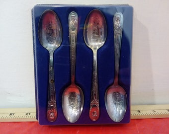 Vintage Bicentennial WM Rogers Silver Platted President Spoons, Taft, Wilson, Harding, Coolidge, 1976