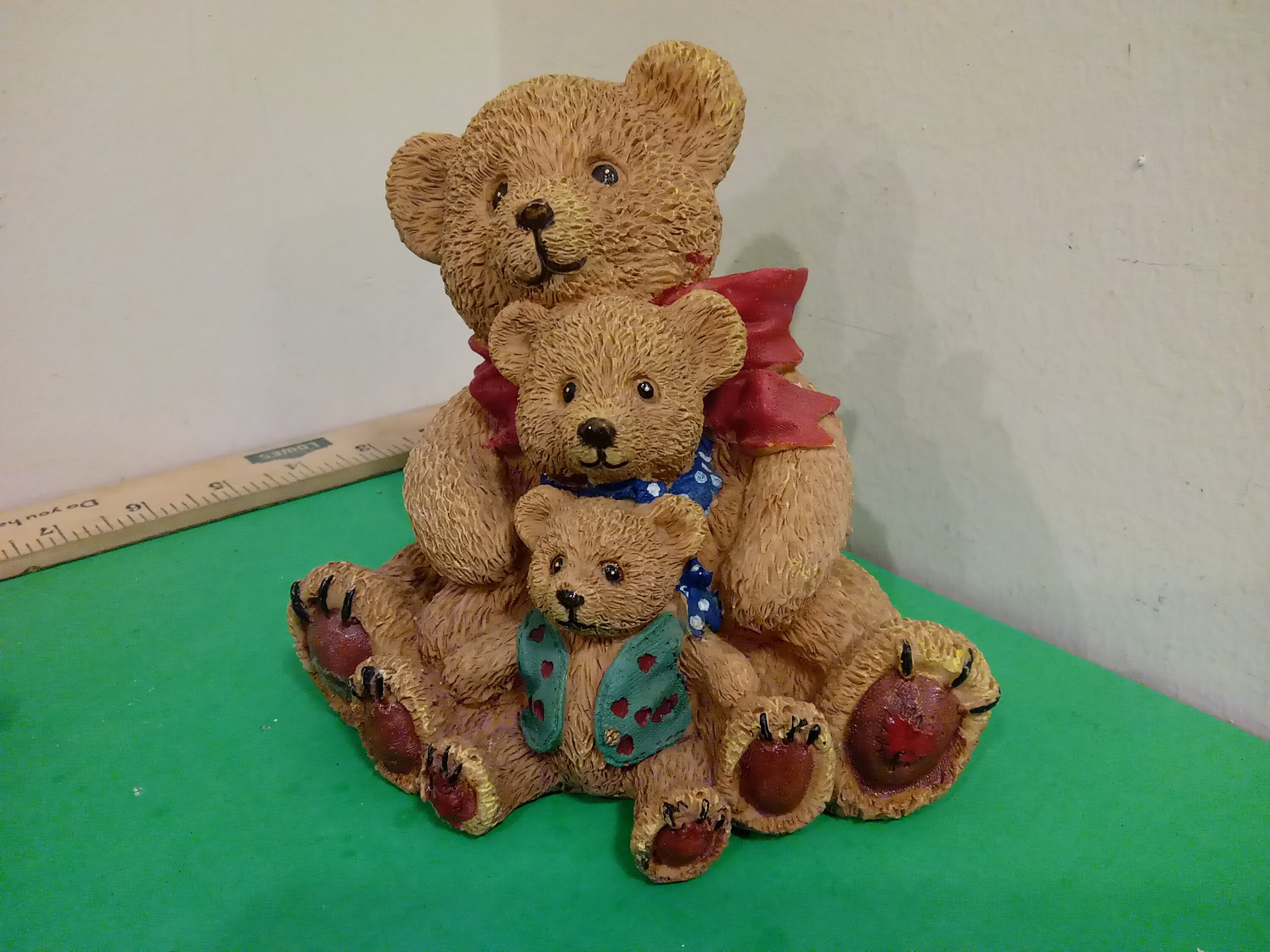 Vintage Bear with Cubs Figurines, 1980's*a