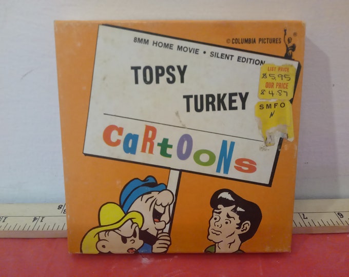 Vintage Movie Film, Topsy Turker #FF-3 by Columbia Films, 8MM Silent Edition, 1950's#