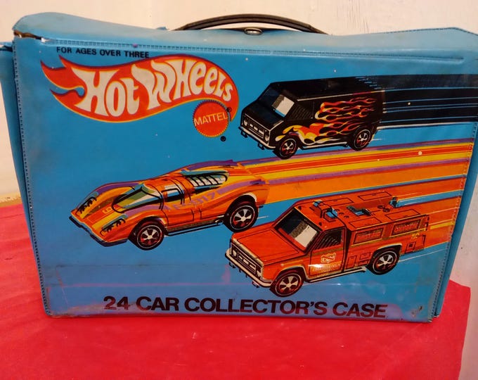 Vintage Toy Car Carrying Case, Hot Wheels 24 Car Collector's Case, 1975