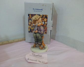 Vintage Porcelain/Ceramic Figurine, Goebel Hummel Figurine "Little Tailor Boy" or "Freifahrt Zeppelin" Signed, Made in W. Germany, Numbered