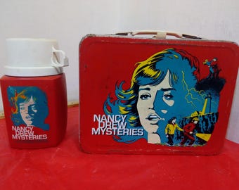 Vintage Lunchbox, Nancy Drew Mysteries Lunchbox with Thermos by Thermos, 1977
