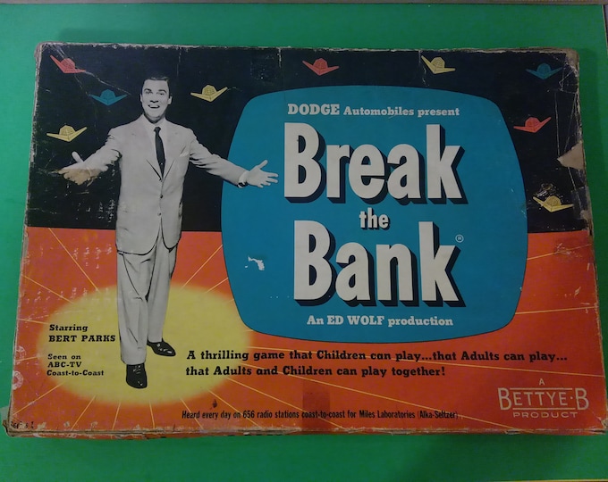 Vintage Break The Bank Board Game, 1950's#