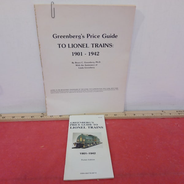 Vintage Toy Train Manual, Greenberg's Price Guide and Pocket Price Guide 1901-1942, 1979