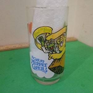 Vintage The Great Muppet Caper Glass, Kermit, Fozzie Bear and The Great Gonzo Glass, McDonald&#39;s Glass, 1981