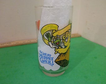 Vintage The Great Muppet Caper Glass, Kermit, Fozzie Bear and The Great Gonzo Glass, McDonald's Glass, 1981