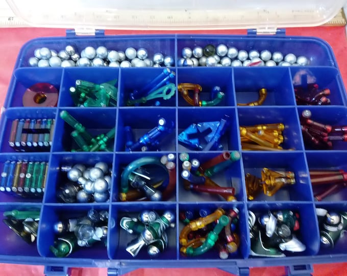 Vintage Building Toy, Magnetix Building Pieces in Carrying Case, 2005#