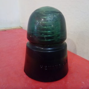 Vintage Glasisolator, Hemingray Grüner Glasisolator Made in USA #
