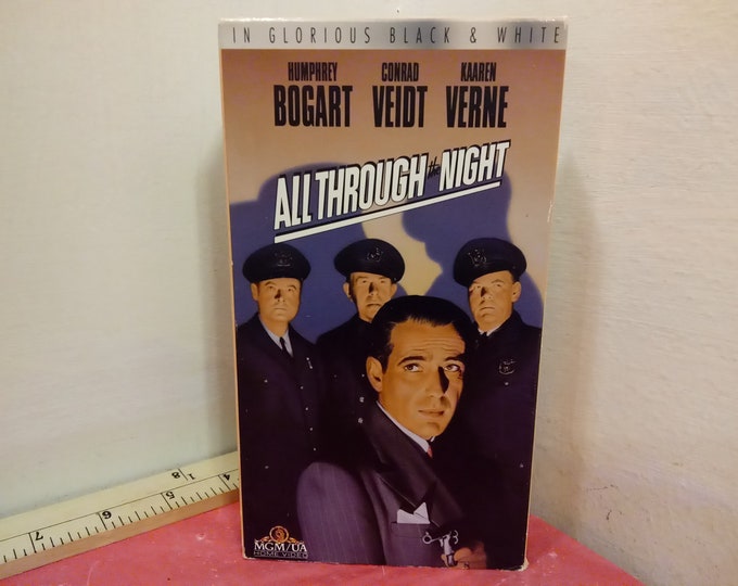 Vintage VHS Movie Tape, All Through the Night, Humphrey Bogart, 1992~