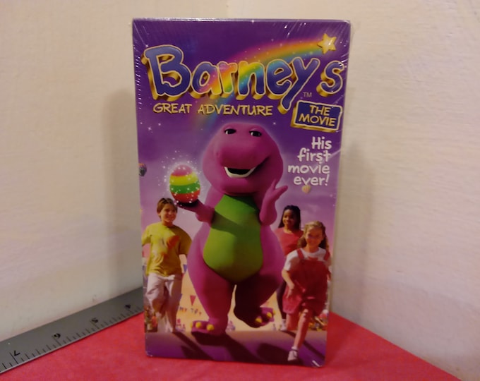 Vintage VHS Movie Tape, Barney's Great Adventure, Barney, 1998~