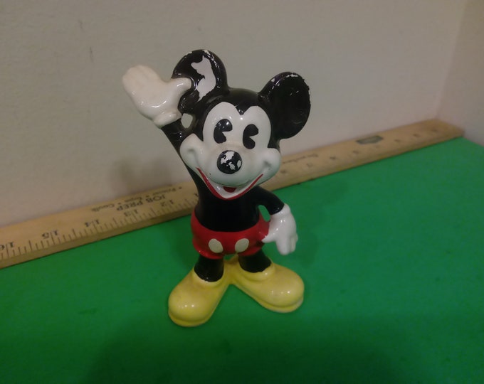 Vintage Walt Disney Productions, Mickey Mouse Ceramic Figurine Made In Japan, 1973 #