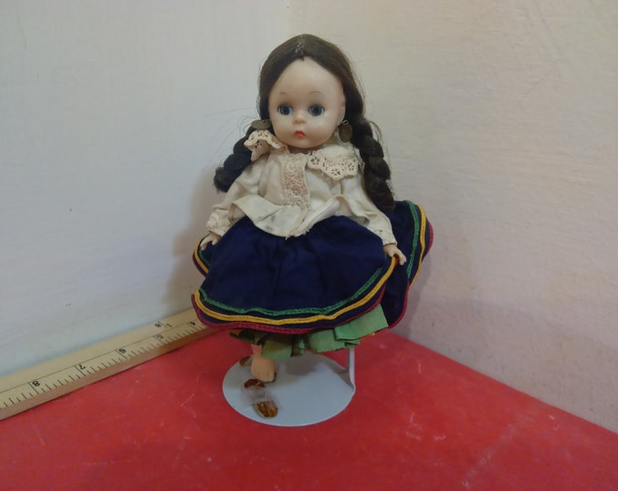 Vintage Doll, Madame Alexander Doll, Boliva with Doll Stand, 1960's