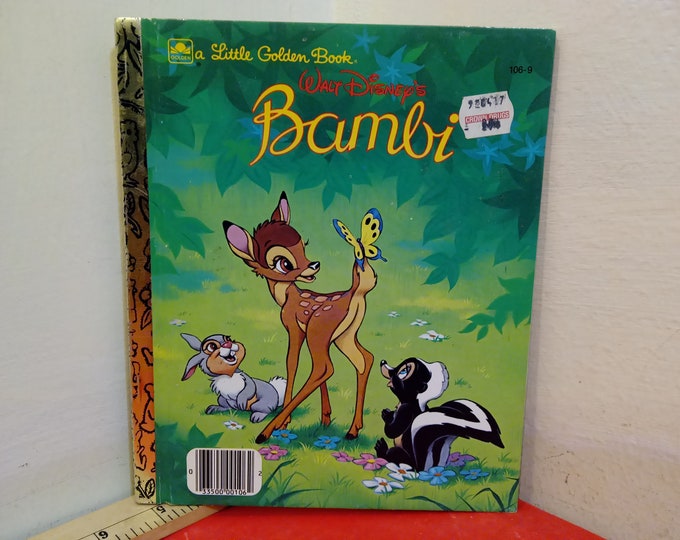 Vintage Hardcover Book, A Little Golden Book Walt Disney's "Bambi", 1984