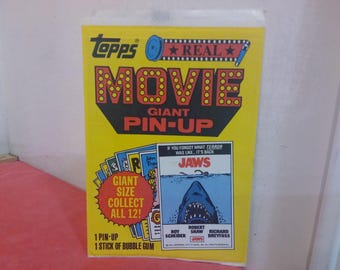 Vintage Movie Poster, Topps Real Movie Giant Pin-up Posters, Jaws, Rocky, Star Wars, Blue Lagoon, Pink Panther, Smokey & Bandit, and Others