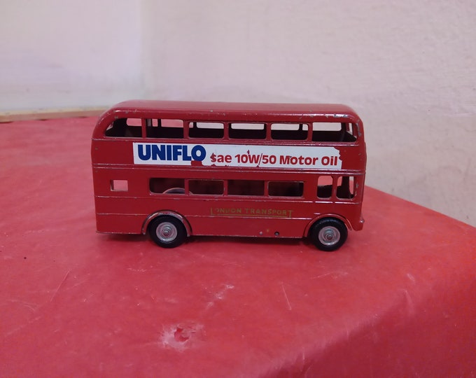 Vintage Diecast Vehicle, Double Decker Buses, Budgie and Corgi Toy Buses, Esso Uniflo Motor Oil Double Decker Bus and British Airways Bus