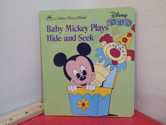 Vintage Hardcover Book, Disney Babies Baby Mickey Plays Hide and