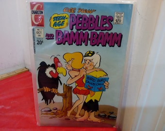 Vintage Charlton Comic Books, Pebbles and Bamm-Bamm, 1950-60's