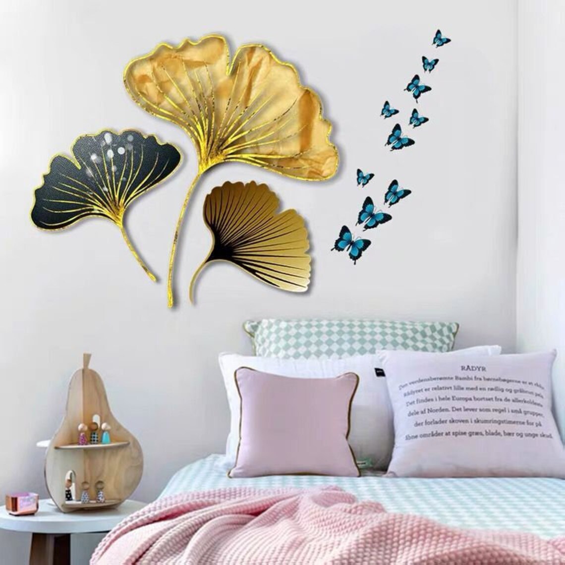 Ginkgo Leaf Wall Sticker Plant Leaf Decal Golden Leaf Etsy