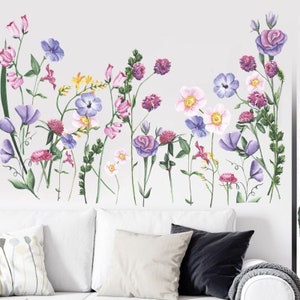 Wall Stickers Plant Flowers Fresh Flower wall sticker Line Door Bedroom Porch Wall Decoration Sticker Flower Garden Wall Decals g810