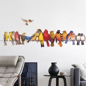 Animal decals bird wall stickers cute branch bird stickers forest bird wall decoration bathroom glass decoration decals