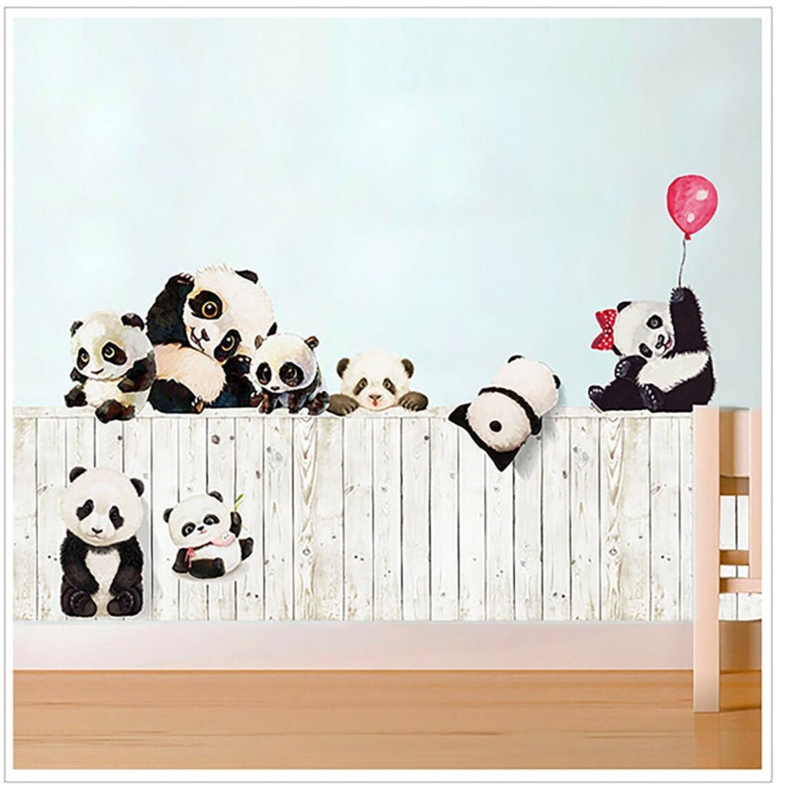 Cute Giant Panda Wall Stickerpanda Decalanimal Wall Stickers Etsy