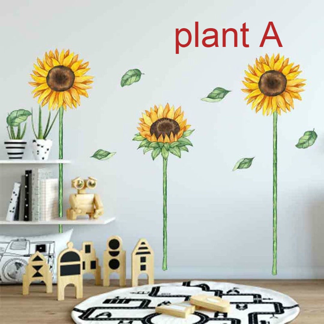 Salesunflower Fabric Wall Decal Floral Wall Artsunflower Etsy