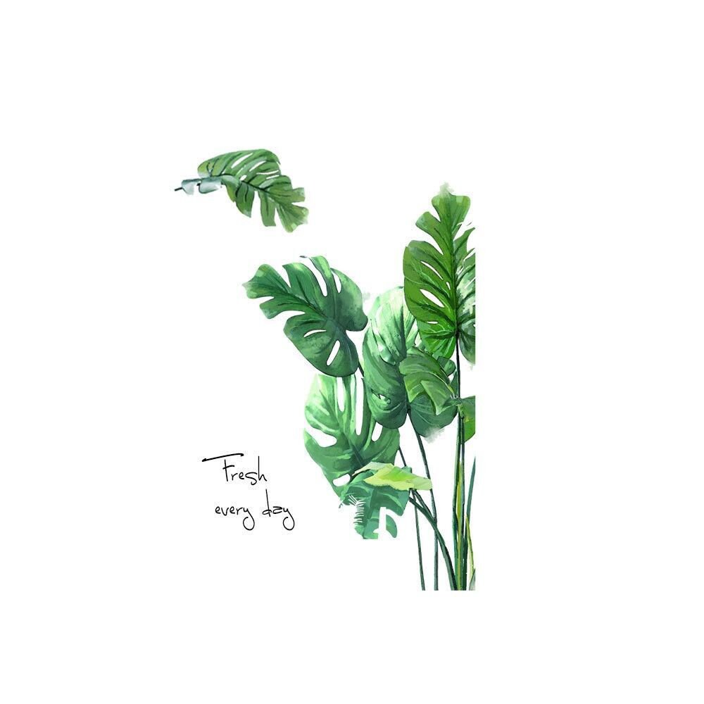 Tropical Plant Wall Stickers Large Big Green Leaf Wall Decals Etsy UK