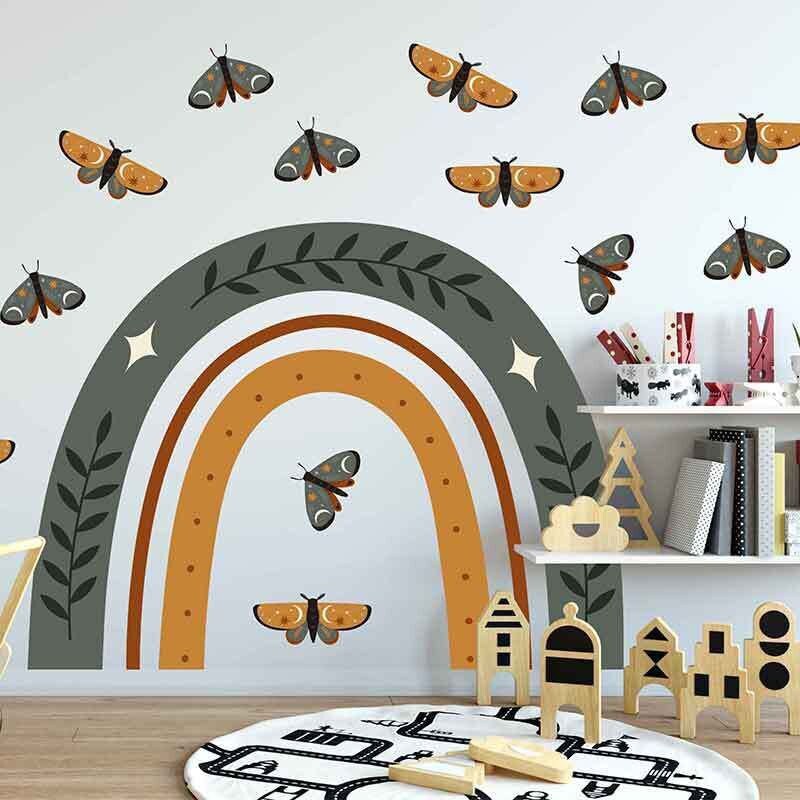 Large Rainbow Wall Decals boho Rainbow Hand Drawn Rainbow Etsy UK