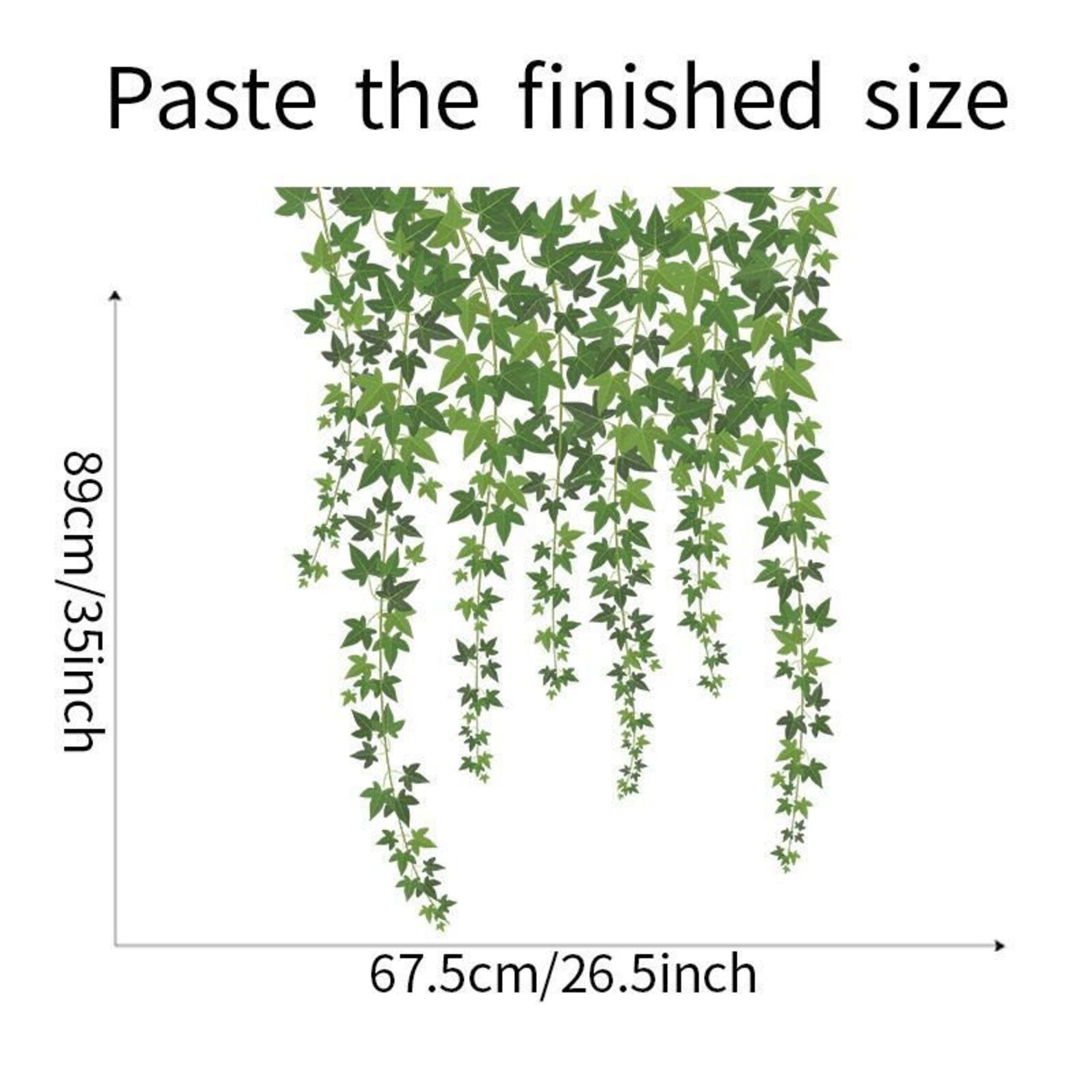 Hanging Dark Green Leaves Vine Wall Decal Maple Leaf Wall Etsy