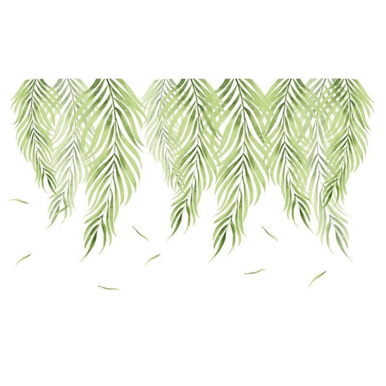 Green Weeping Willow Leaf Wall Stickers Greenery Decals Etsy