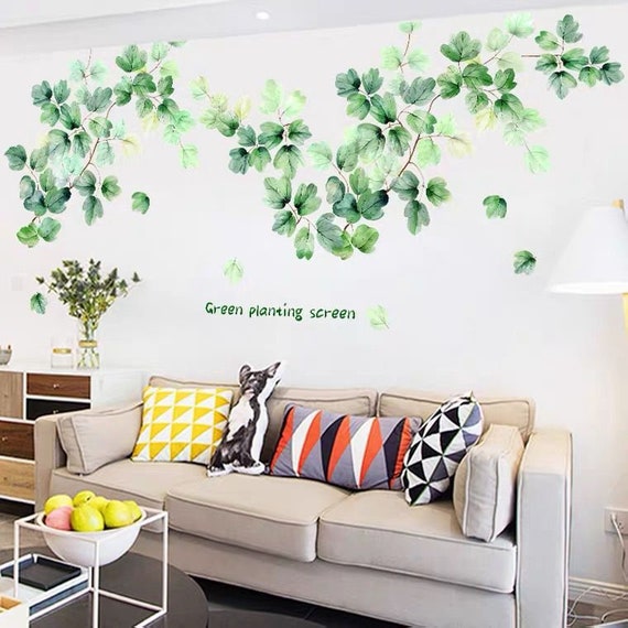 Grape vine Wall decals Plant Branch Wall Decal Big Leaf Plant Etsy