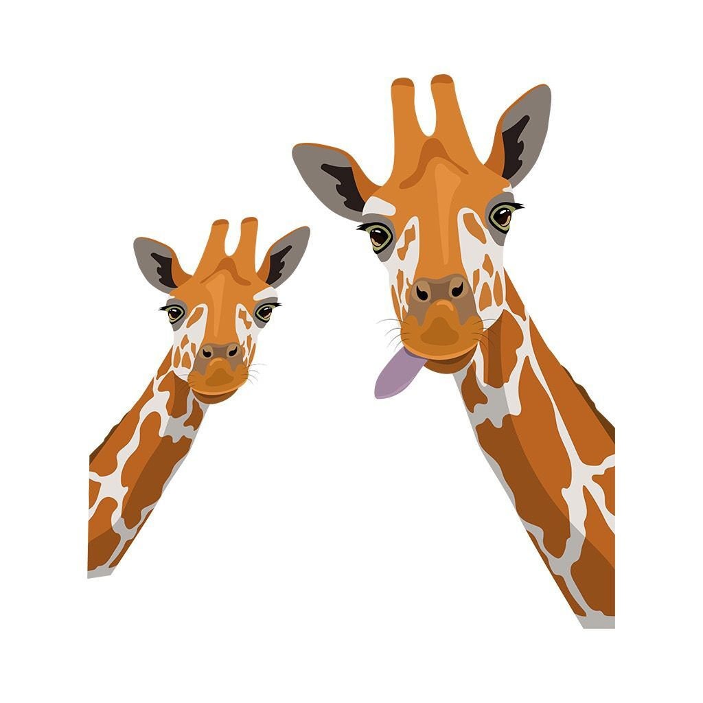 Giraffe Wall StickerKids Wall Decal Nursery Cute Giraffe Wall Etsy