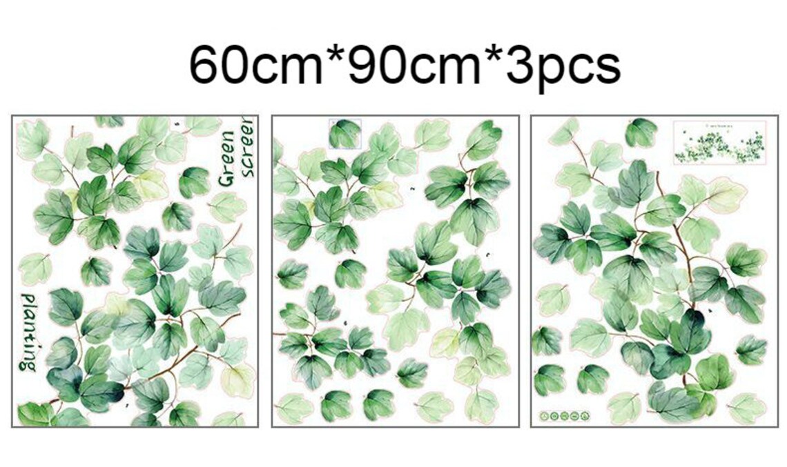 Grape Vine Wall Decals Plant Branch Wall Decal Big Leaf Plant Etsy