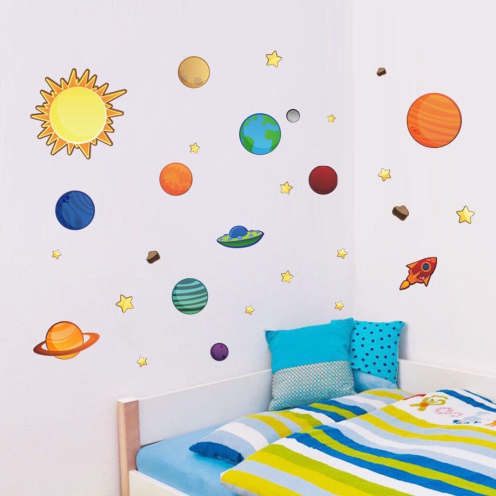 Solar System Wall Decals Kids. Peel and Stick Stickers Etsy