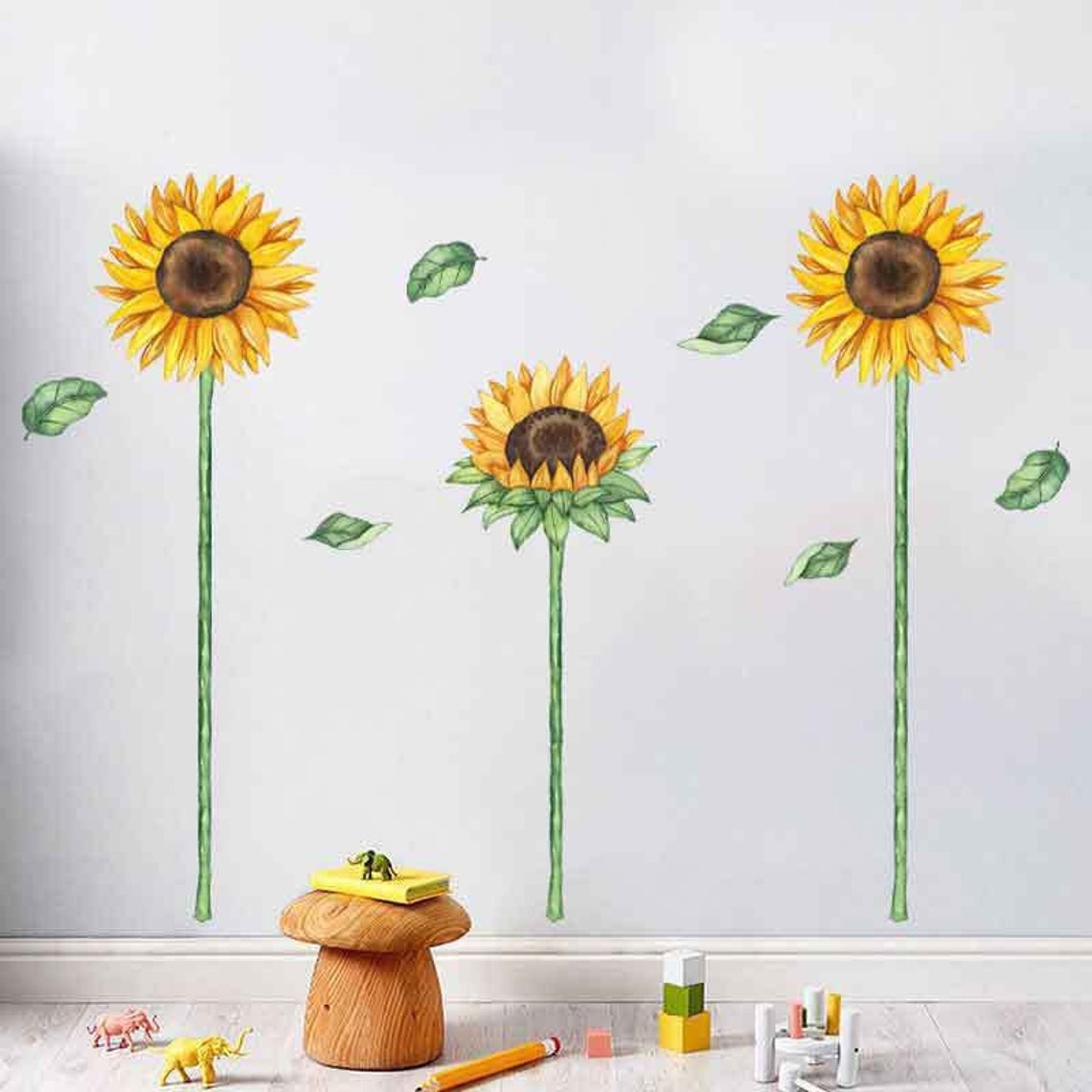 SALESunflower Fabric Wall Decal Floral Wall ArtSunflower Etsy