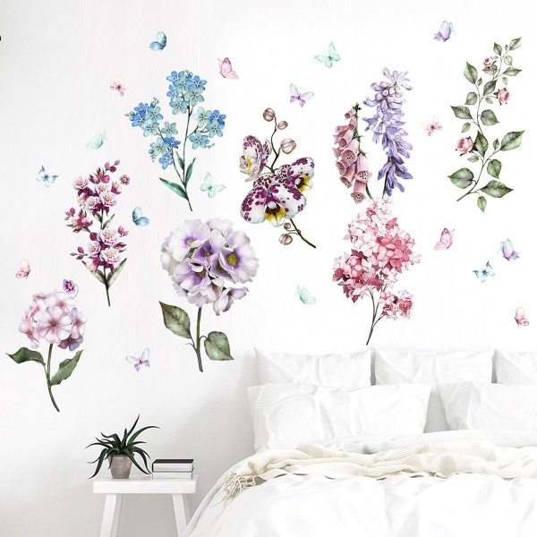 Flower Wall Decals Etsy