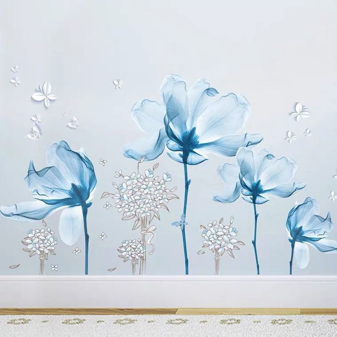 Wall Mural Blue lotus on spring background 