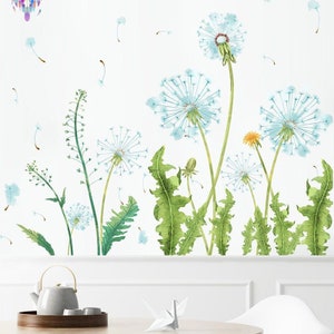 Dandelion Wall Sticker Dandelion Wall Decal White Flower Wall Sticker Glass Decoration Wall Decoration Decal G908