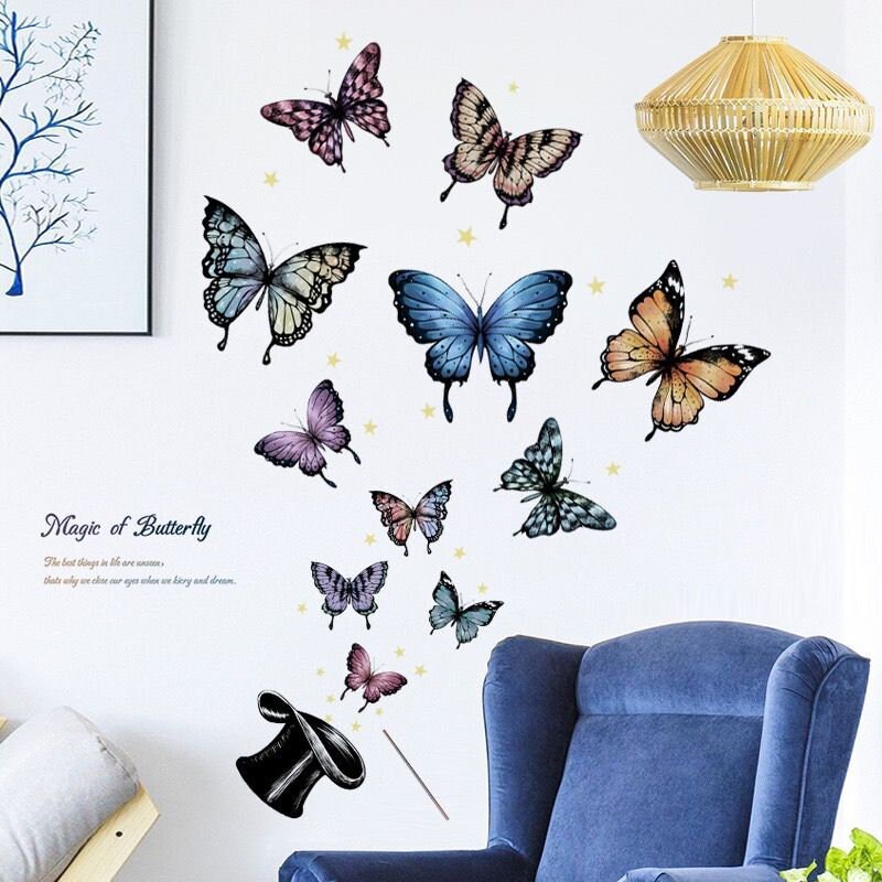 Plant wall stickers large size butterfly stickers flying Etsy