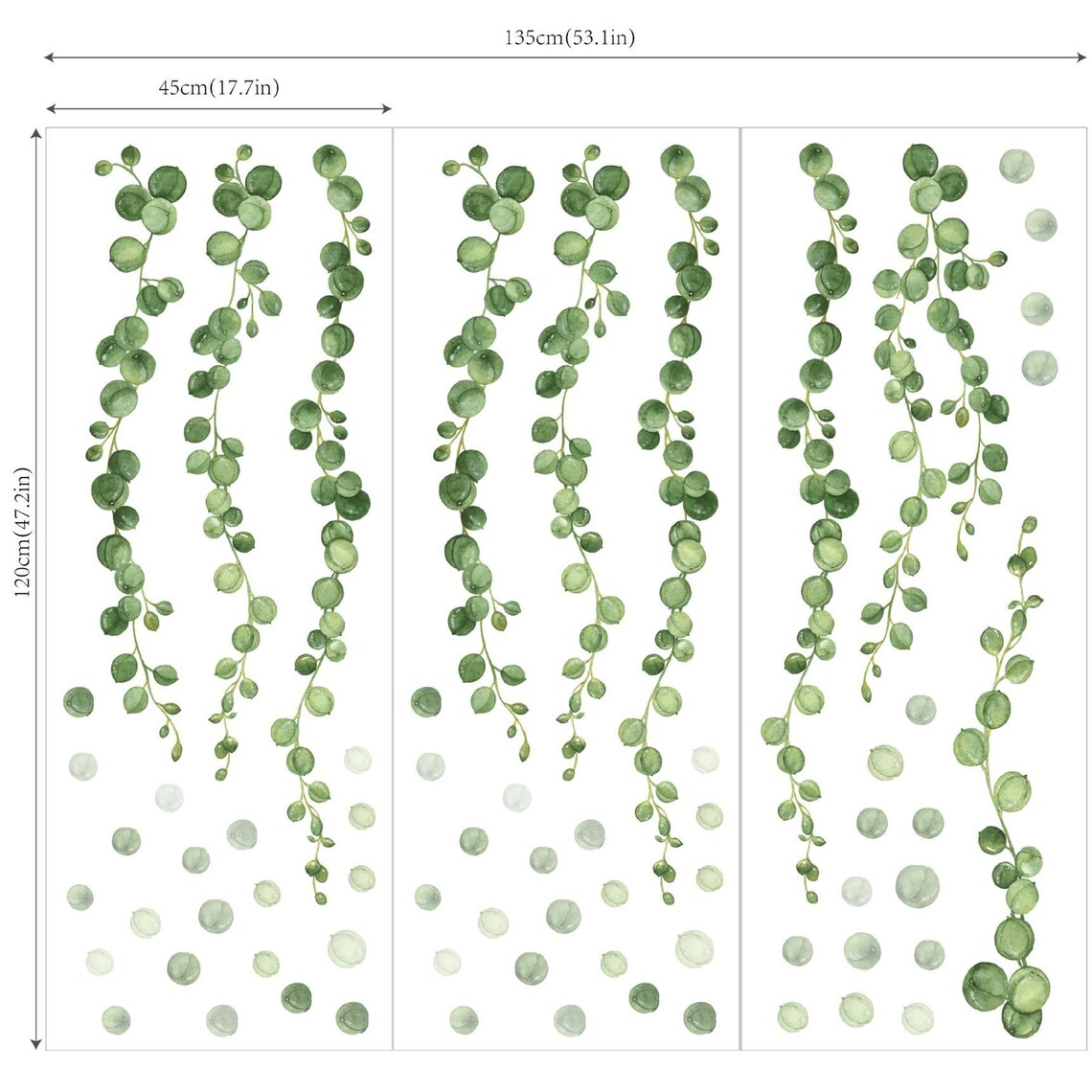 Plant decals vine wall decals green plant wall stickers leaf Etsy