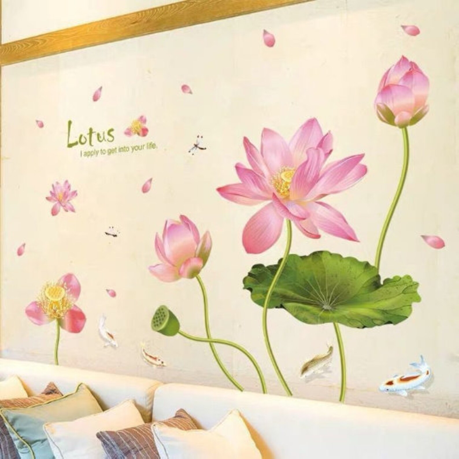 Lotus Wall Decals Art Stickers Waterproof Living Room Girls Etsy UK