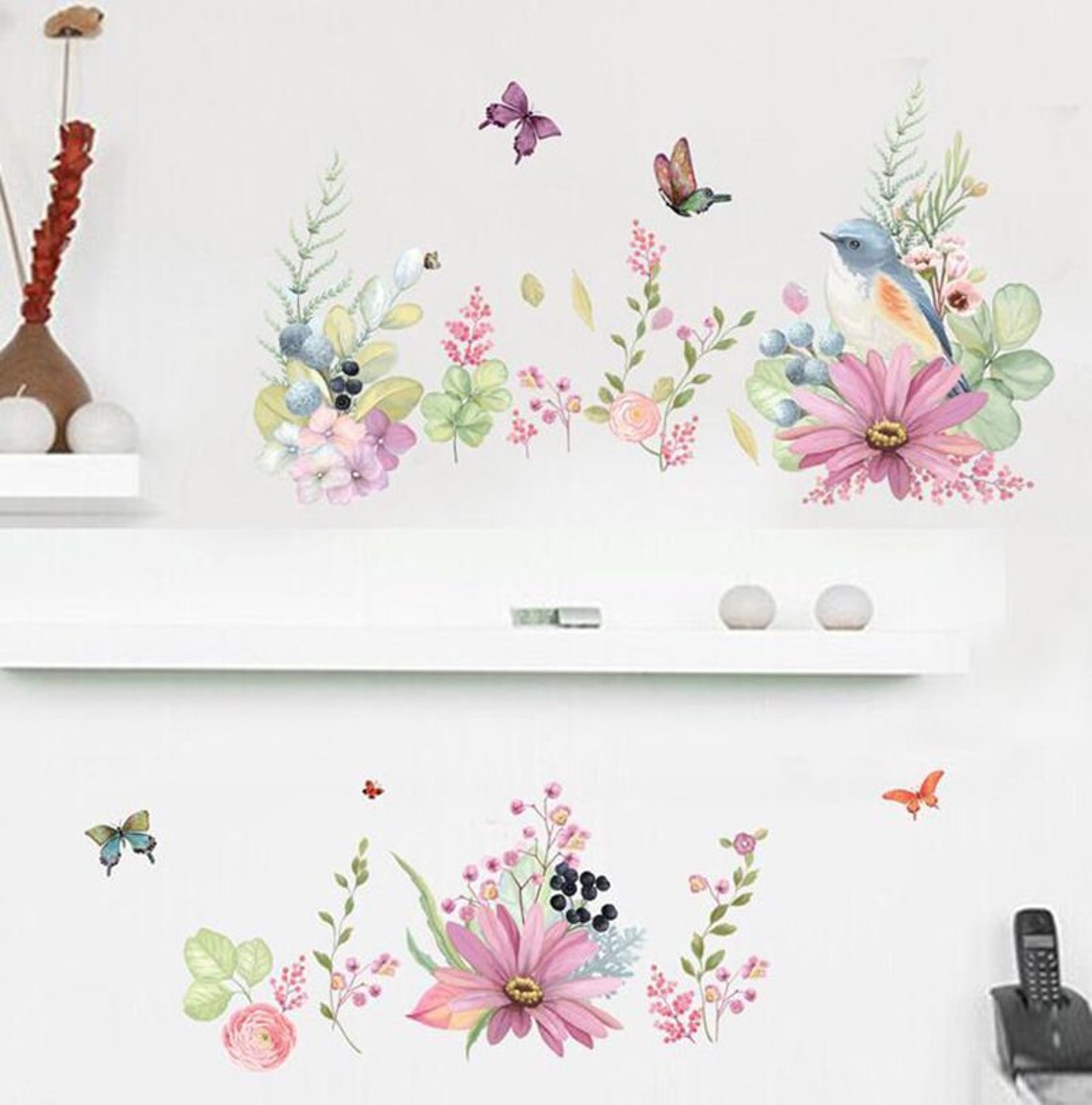 Peony Fairy Wall Decal – 3D Effect Hole Sticker, 4.5x4.5 Inches, Easy Peel & Stick - View #5