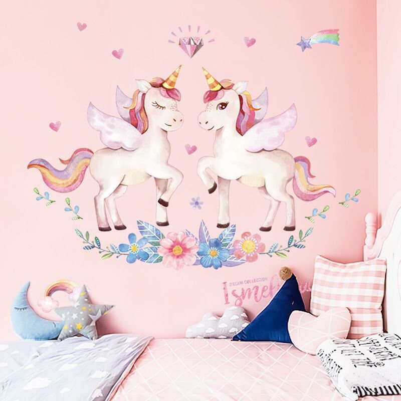 Watercolor Large Unicorn Wall Décor Unicorn Wall Decal Etsy