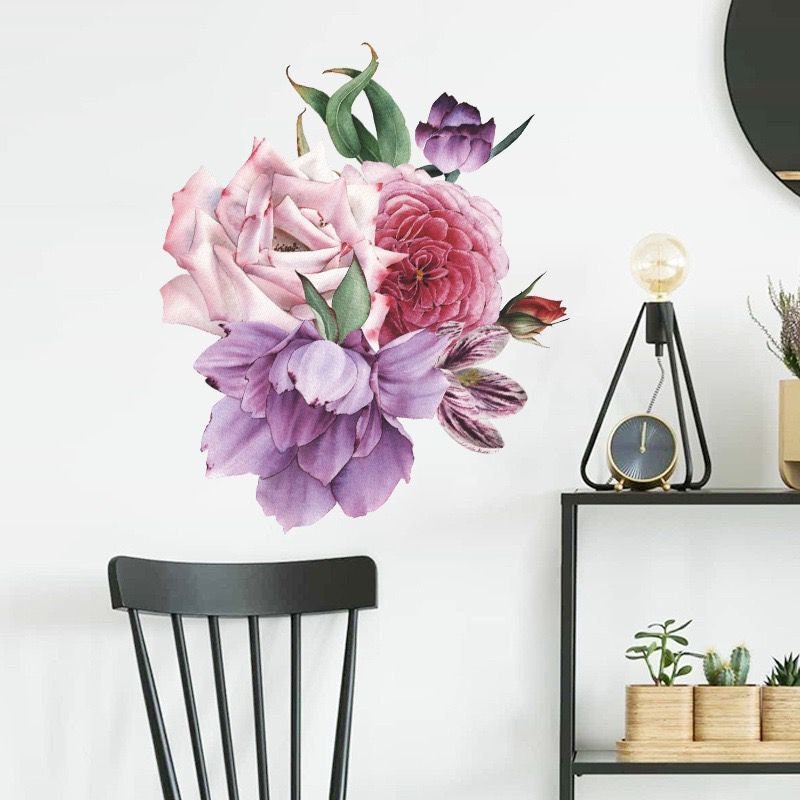 Large Peony wall decalPeony wall decal pink peony wall Etsy