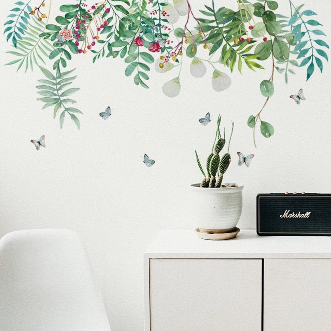 Plant Decals Plant Wall Stickers Falling Flower Plant Stickers Etsy