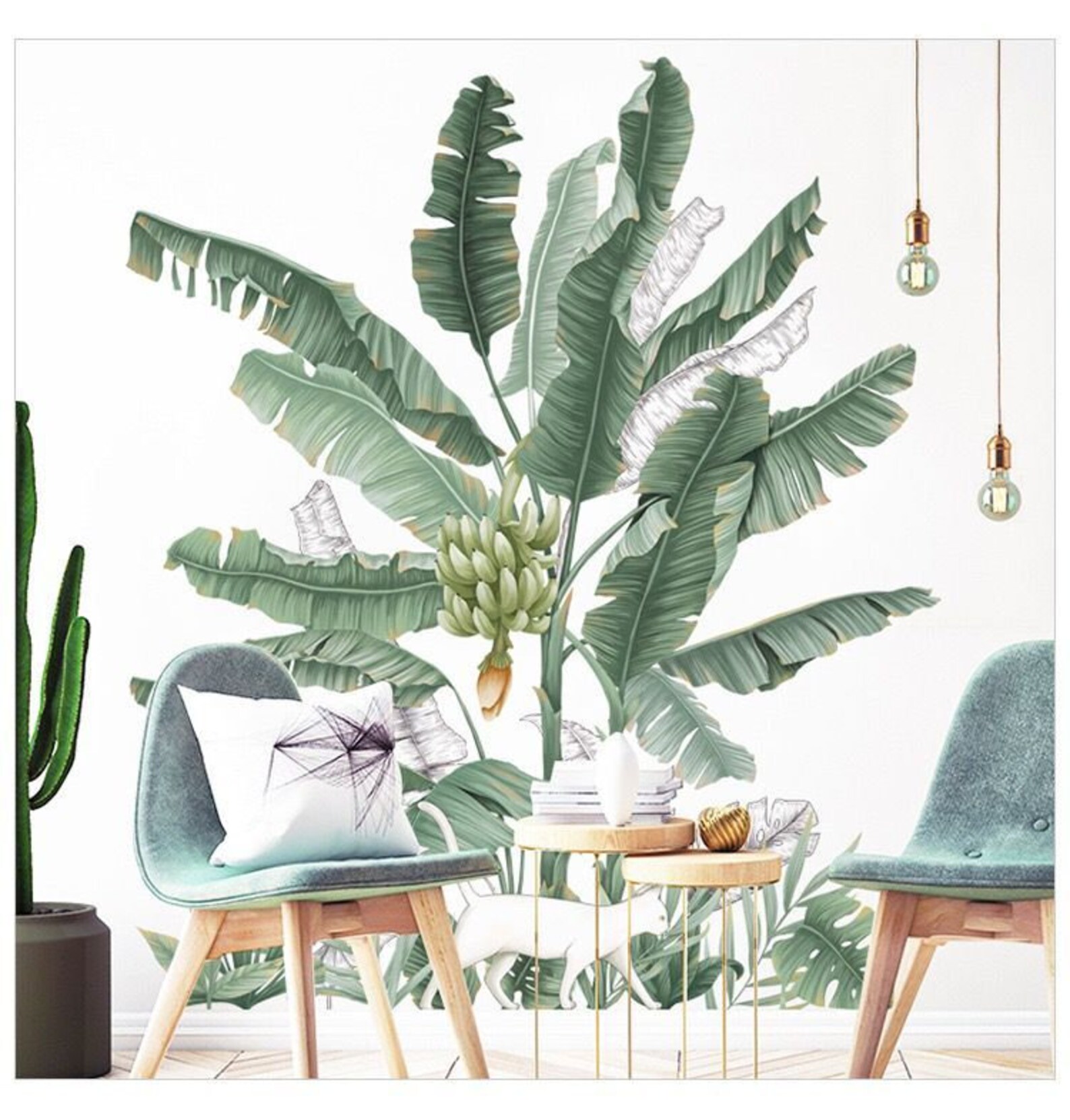 Banana Leaf Wall Sticker Banana Wall Decal Plant Banana Leaf Etsy