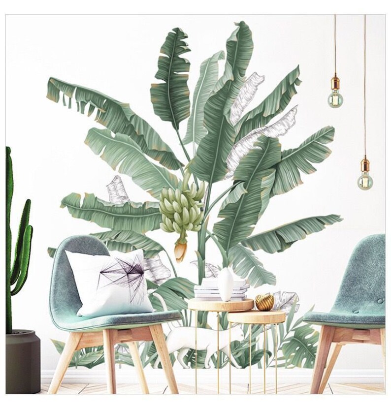 Banana Leaf Wall Sticker Banana Wall Decal Plant Banana Leaf Etsy