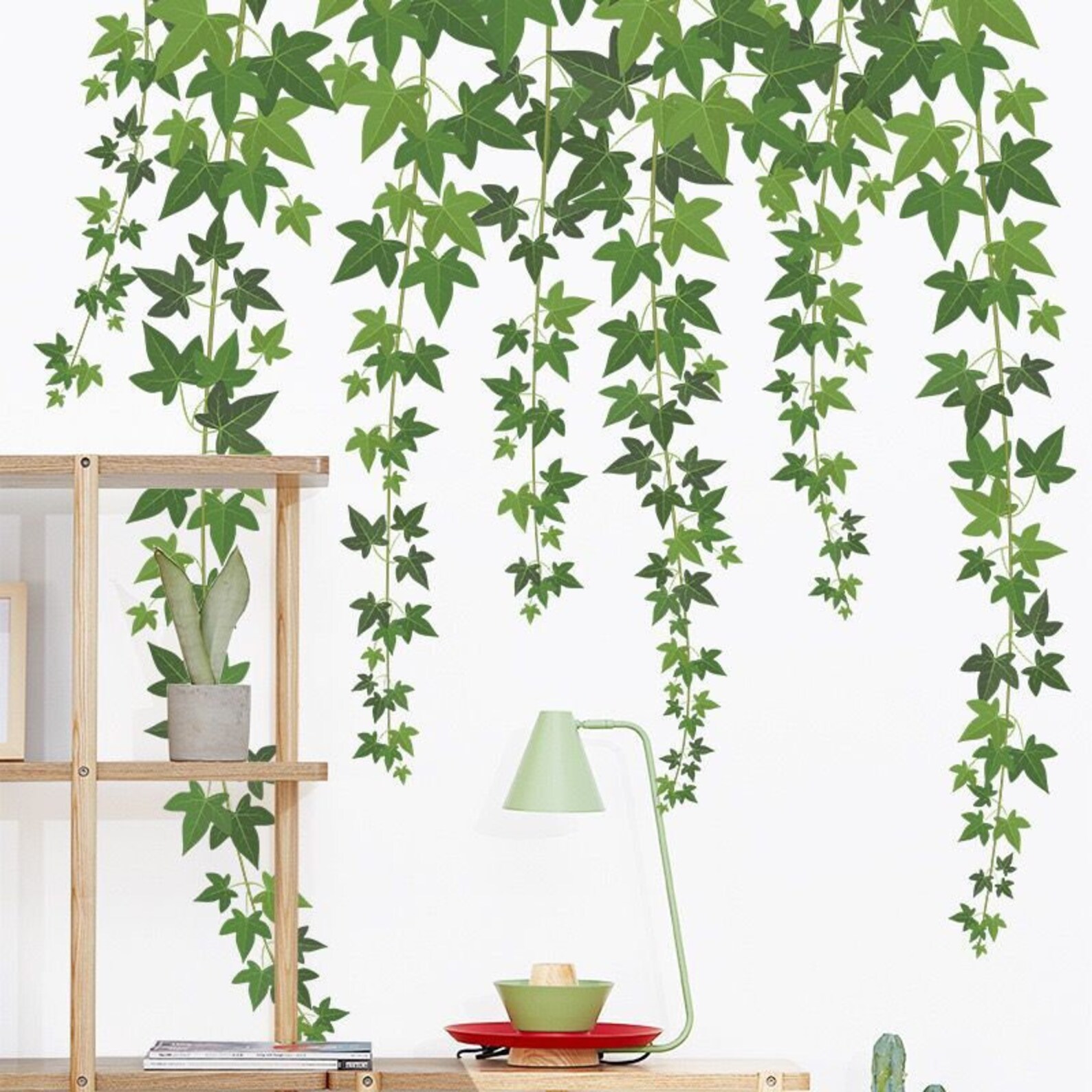 Hanging Dark Green Leaves Vine Wall Decal Maple Leaf Wall Etsy